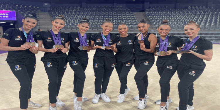 Com capixaba Sofia Madeira, Brasil conquista bronze na World Challenge Cup de ginástica rítmica