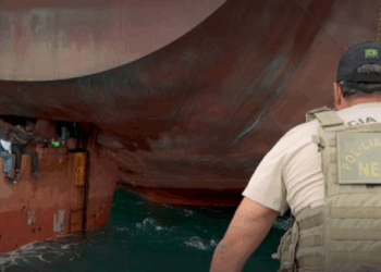 Imigrantes clandestinos sobrevivem 13 dias em leme de navio e são resgatados no ES