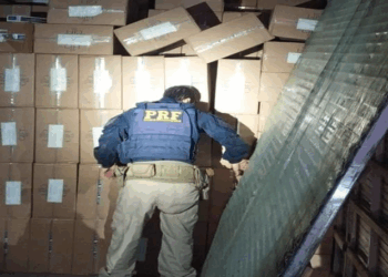 PRF apreende mais de um milhão de cigarros do Paraguai na BR-101, na Serra
