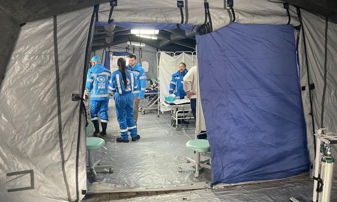 Rio Grande do Sul - Grupo de operações da Força Nacional do SUS, em Canoas. 14.05.2024 - Fotos: Ivan Matos/MS