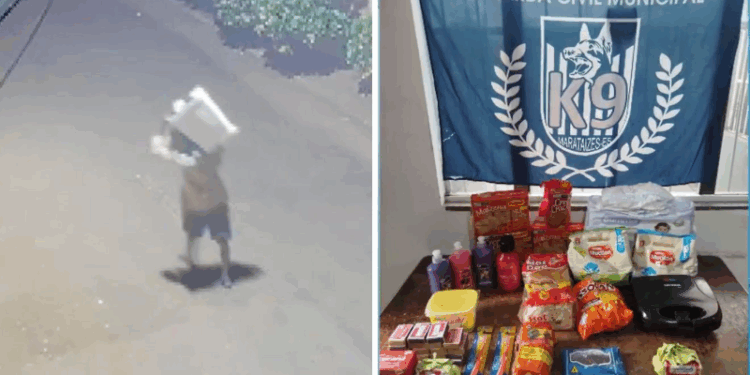 Câmera flagra suspeito furtando produtos em escola de Marataízes
