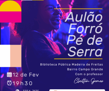 Hoje tem animação na “Madeira de Freitas”: Aulão gratuito de Forró Pé de Serra