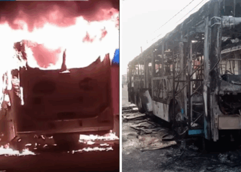 Suspeito de incendiar ônibus do Transcol na Serra é preso pela PM