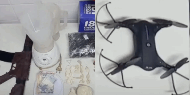 Drone do tráfico bate em árvore e é apreendido pela PM em Vitória