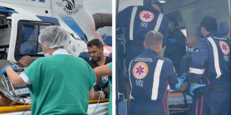 Mulher tem corpo incendiado com gasolina e é socorrida de helicóptero