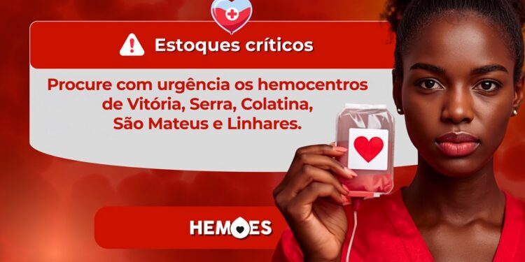 Estoques baixos: doadores de sangue são convocados para comparecer ao Hemoes