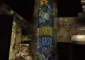 Pintura ressignifica rua marcada por operação letal no Rio de Janeiro