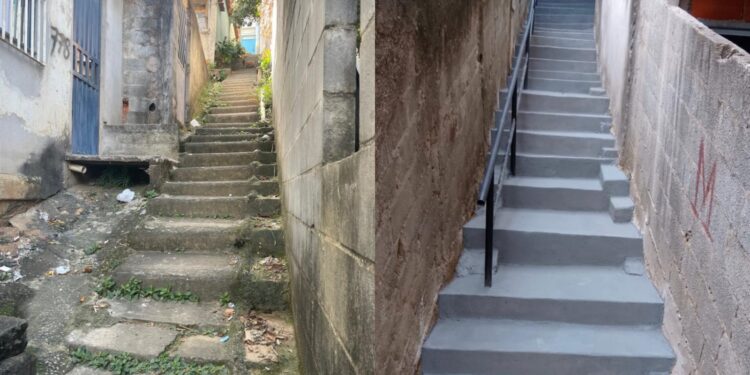 Escadaria revitalizada garante mais mobilidade para moradores de Presidente Médici